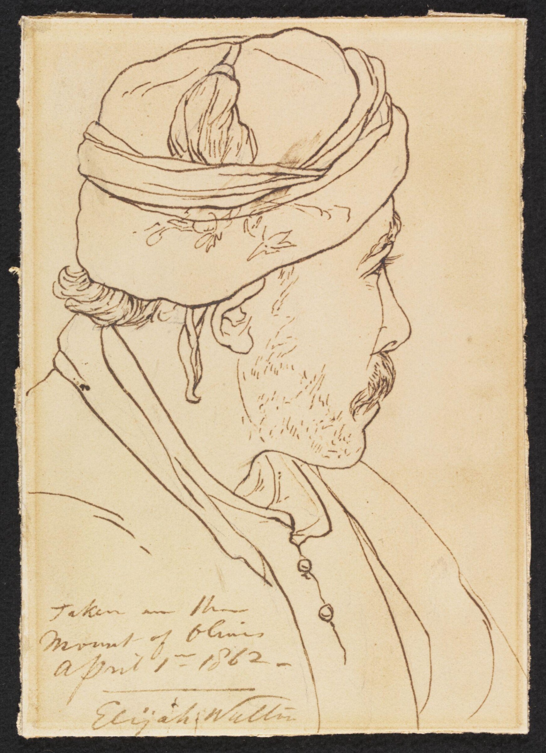 Head of an Arab, Elijah Walton, 1862