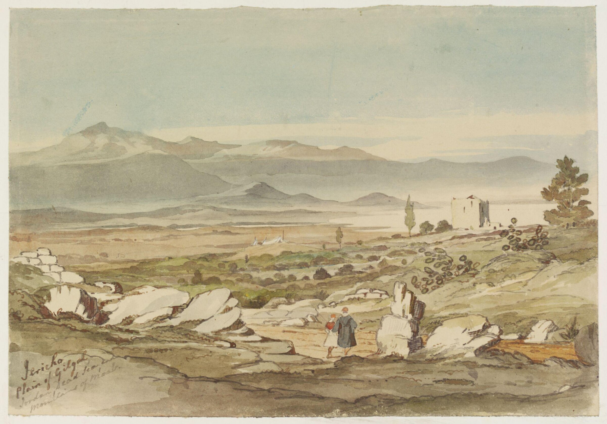 Jericho  Plain of Gilgal, Jordan, Dead Sea, and Mountains of Moab, ca. 1844