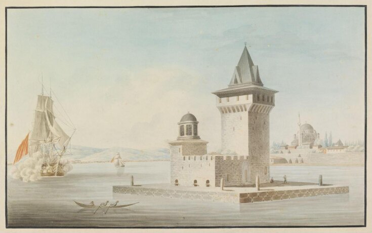 Kiz Kulesi (Leander's or Maiden's Tower) in the Bosphorus with Ayazma Camii near the shore at Üsküdar (Scutari) top image