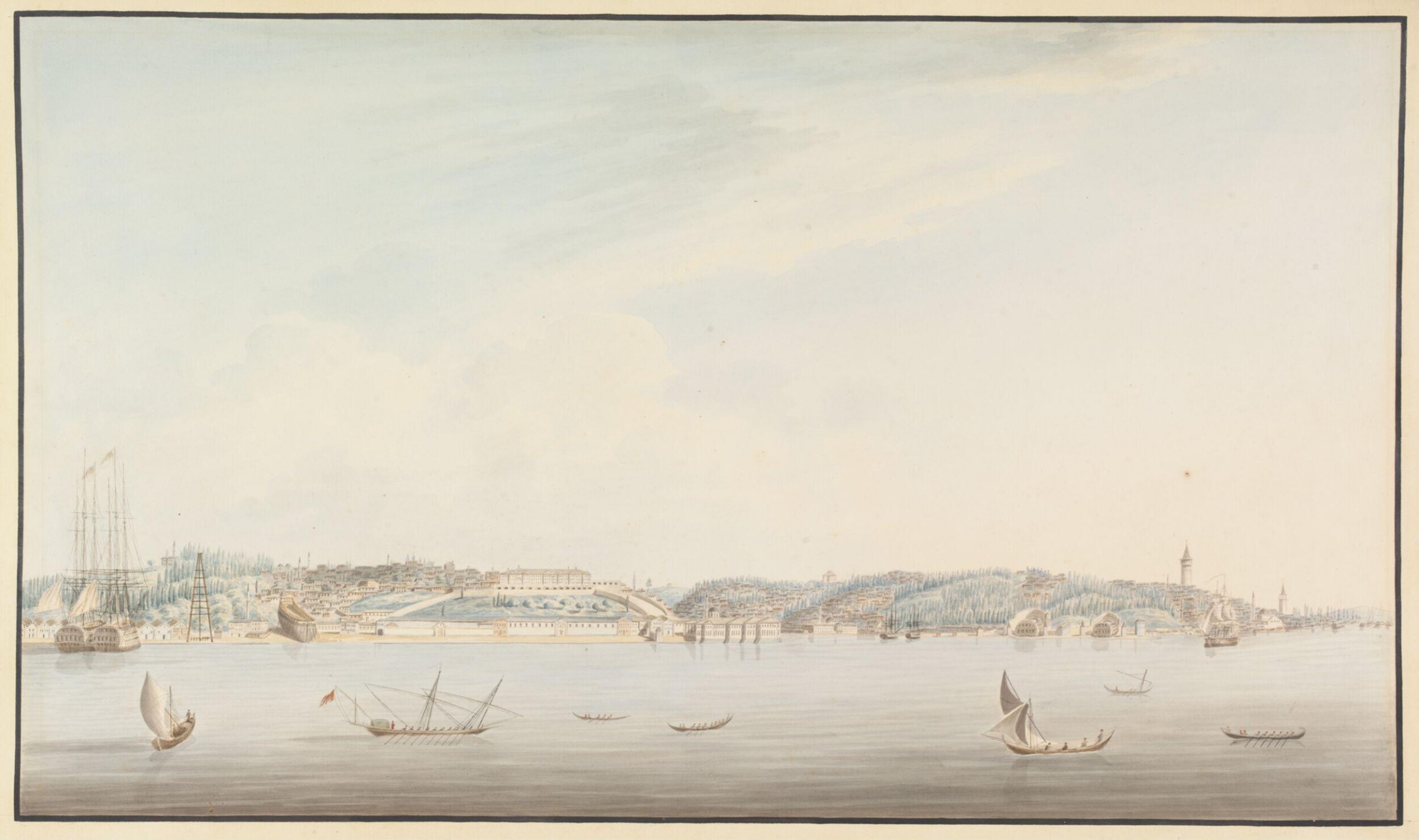 Kasim Pasa, the former Ottoman Naval Arsenal, from the Golden Horn, ca. 1820