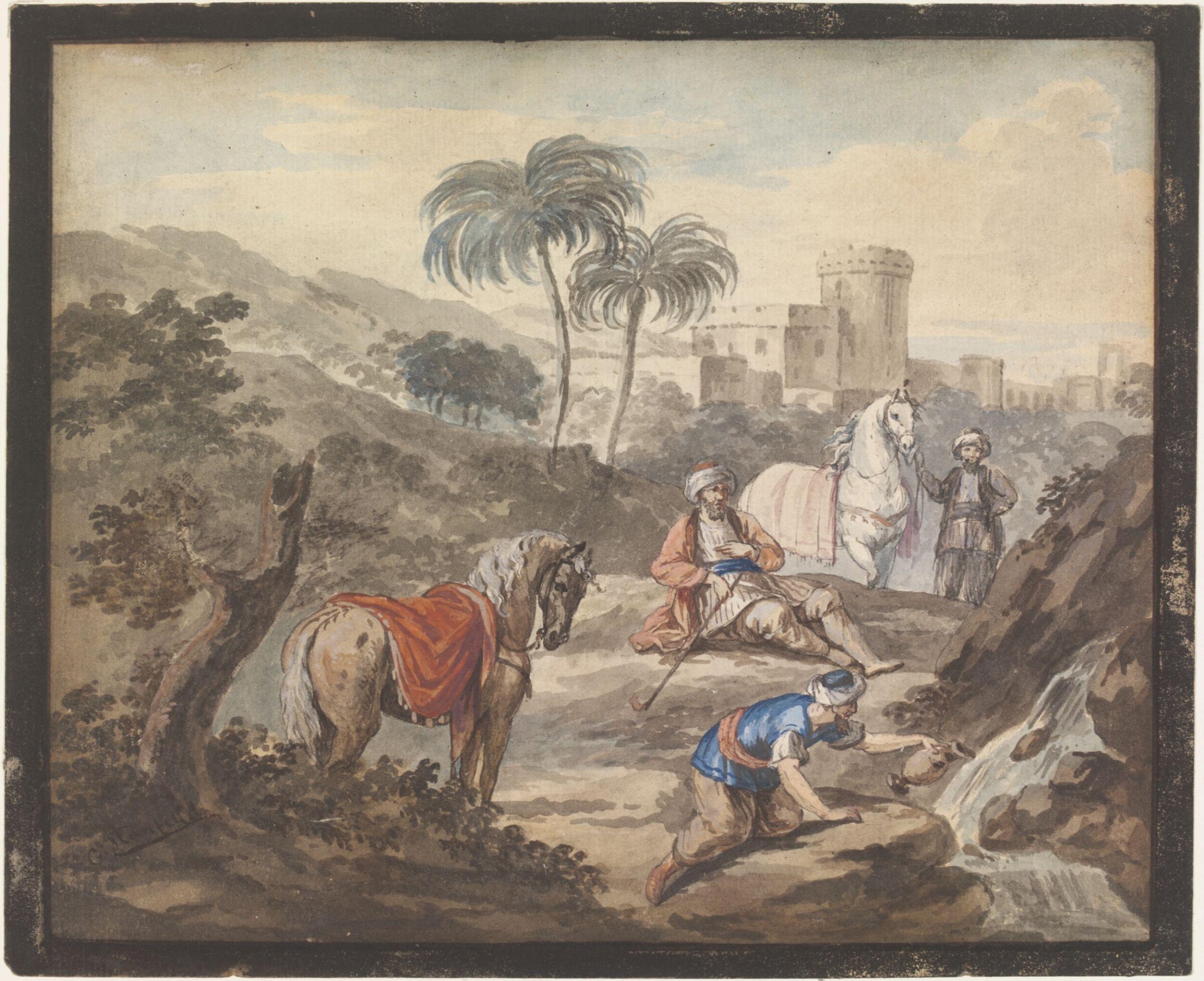 A Caravan halting and refreshing itself, after 1768