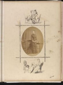 Portrait of lady with drawings of courting couples thumbnail 1