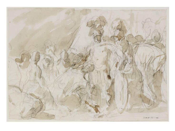 <i>recto</i> A woman standing by a horse; <i>verso<i> The family of Darius before Alexander