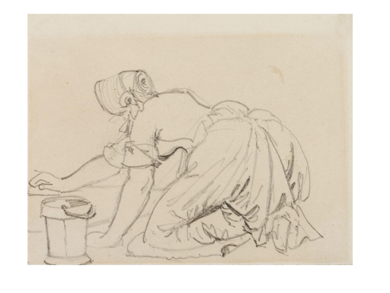 Woman Scrubbing the Floor, Daniel Maclise, ca. 1825-70