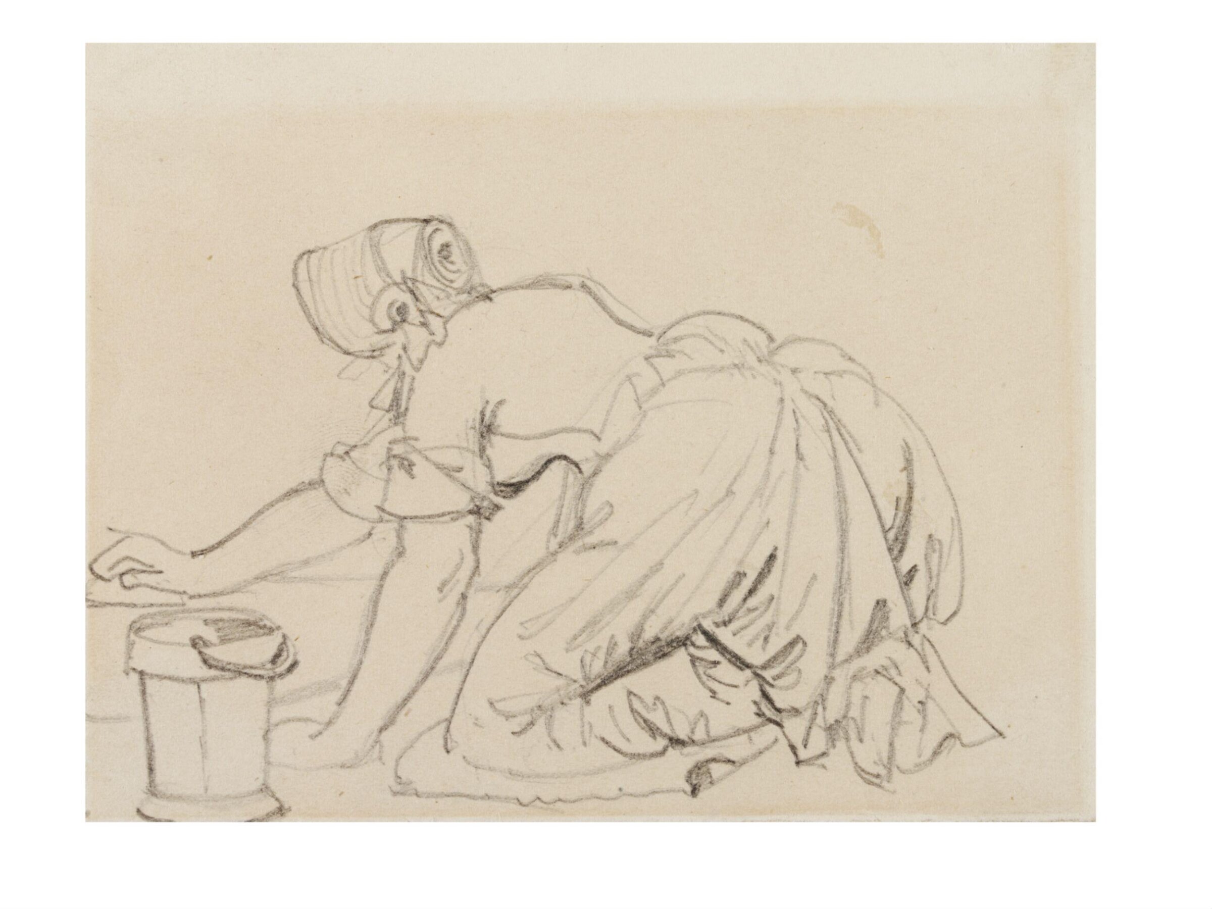 Woman Scrubbing the Floor, Daniel Maclise, ca. 1825-70