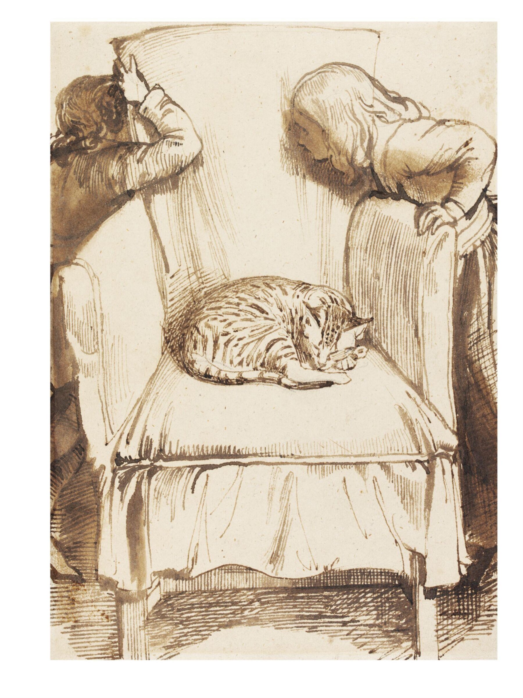 Cat and children, Daniel Maclise, ca. 1825-70