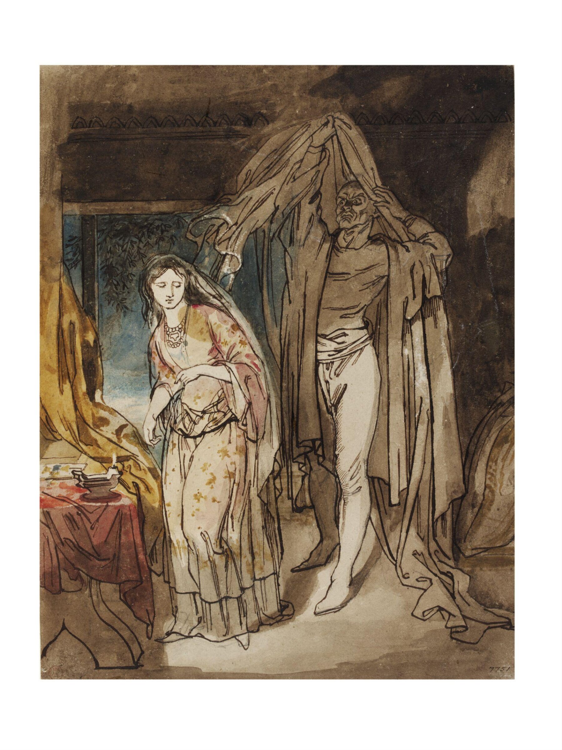 Study for The Veiled Prophet of Khorassan., Daniel Maclise, 1806 - 1870