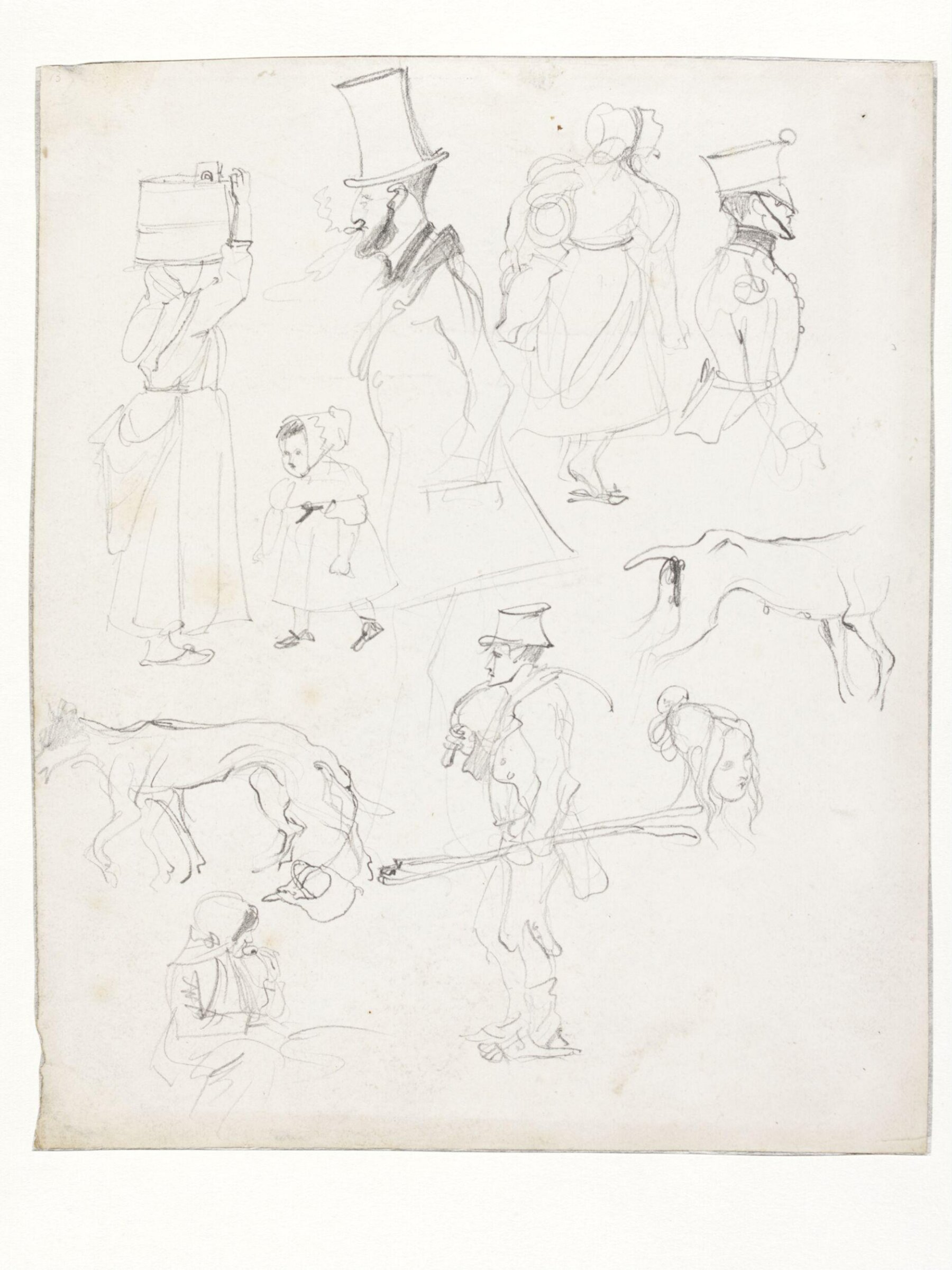 Drawing of figures, Daniel Maclise, ca. 1825-70