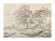 Grove of oak trees near a road with mounted travellers thumbnail 2