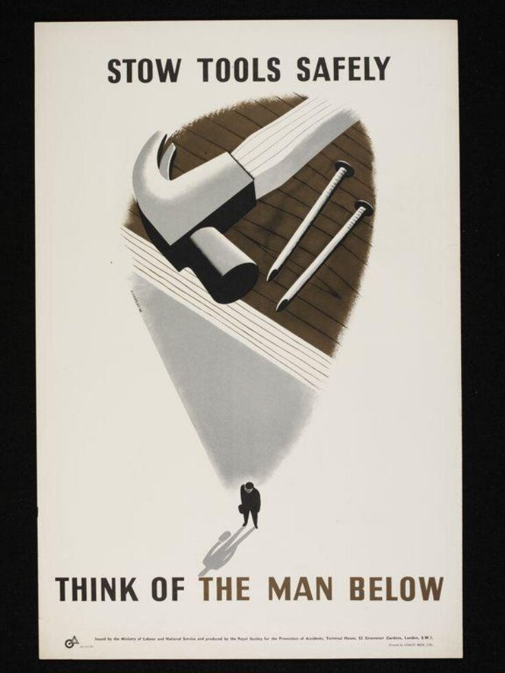 Stow tools safely - think of the man below image