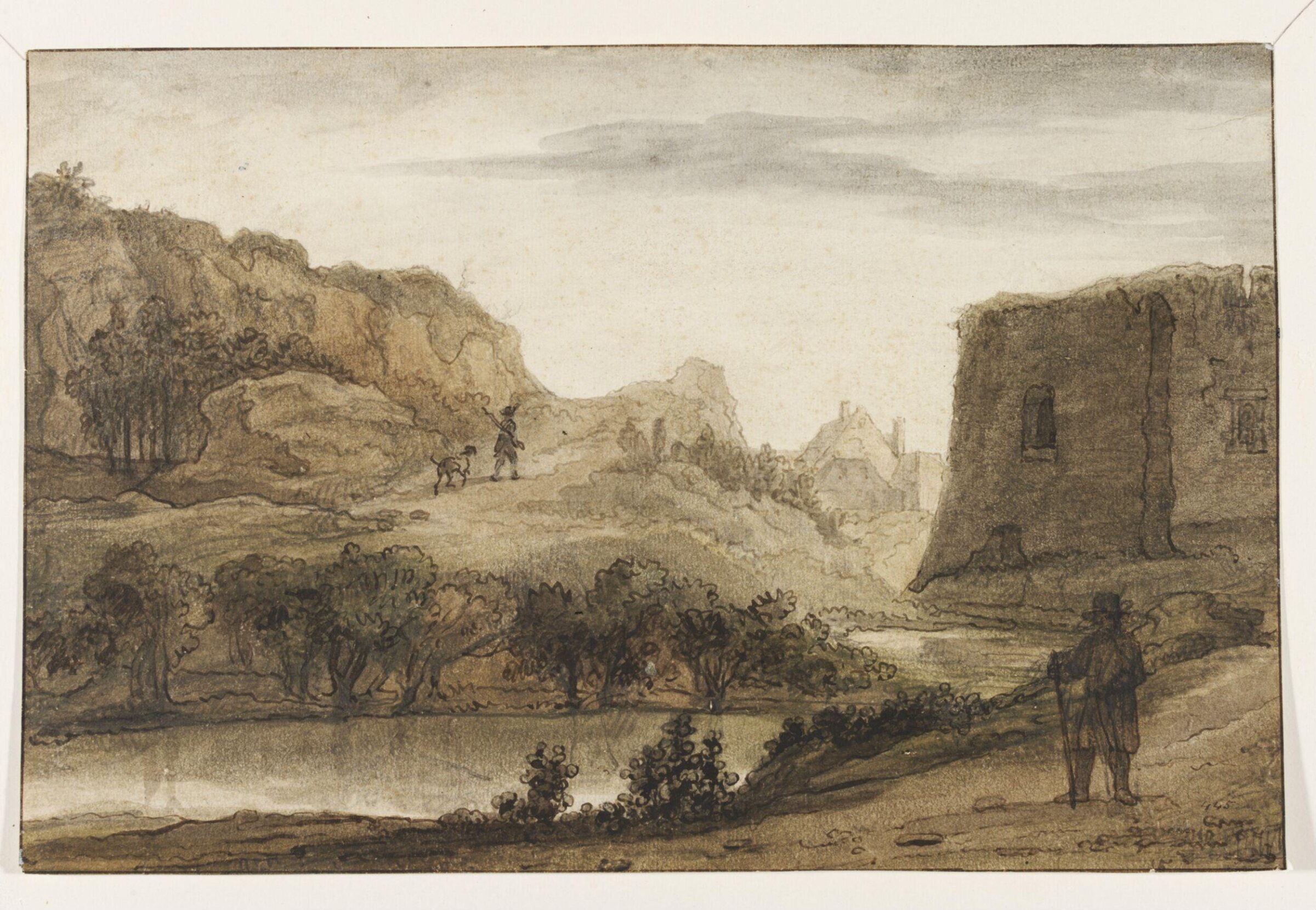 View of the city wall and the Collège Saint-Clément at Nantes, Lambert Doomer