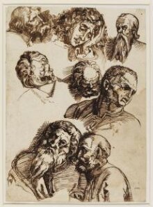 Eight studies of male heads (after Albrecht Dürer) thumbnail 1