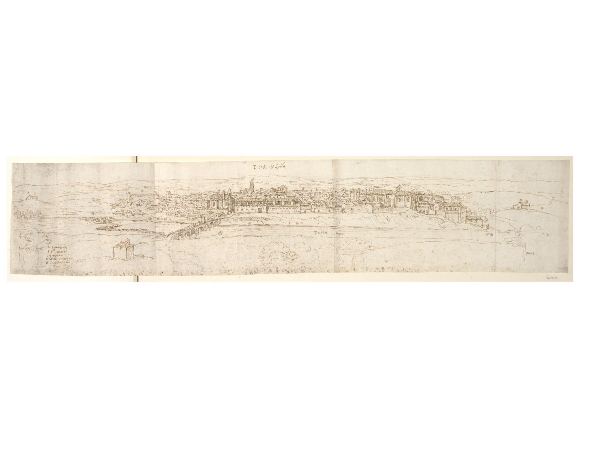 Panoramic View of Tordesillas, Anton van den Wyngaerde, c. 1565-7