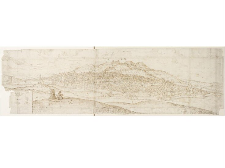 Panoramic View of Jaén, with the Figure of a Man Sketching in the Foreground top image