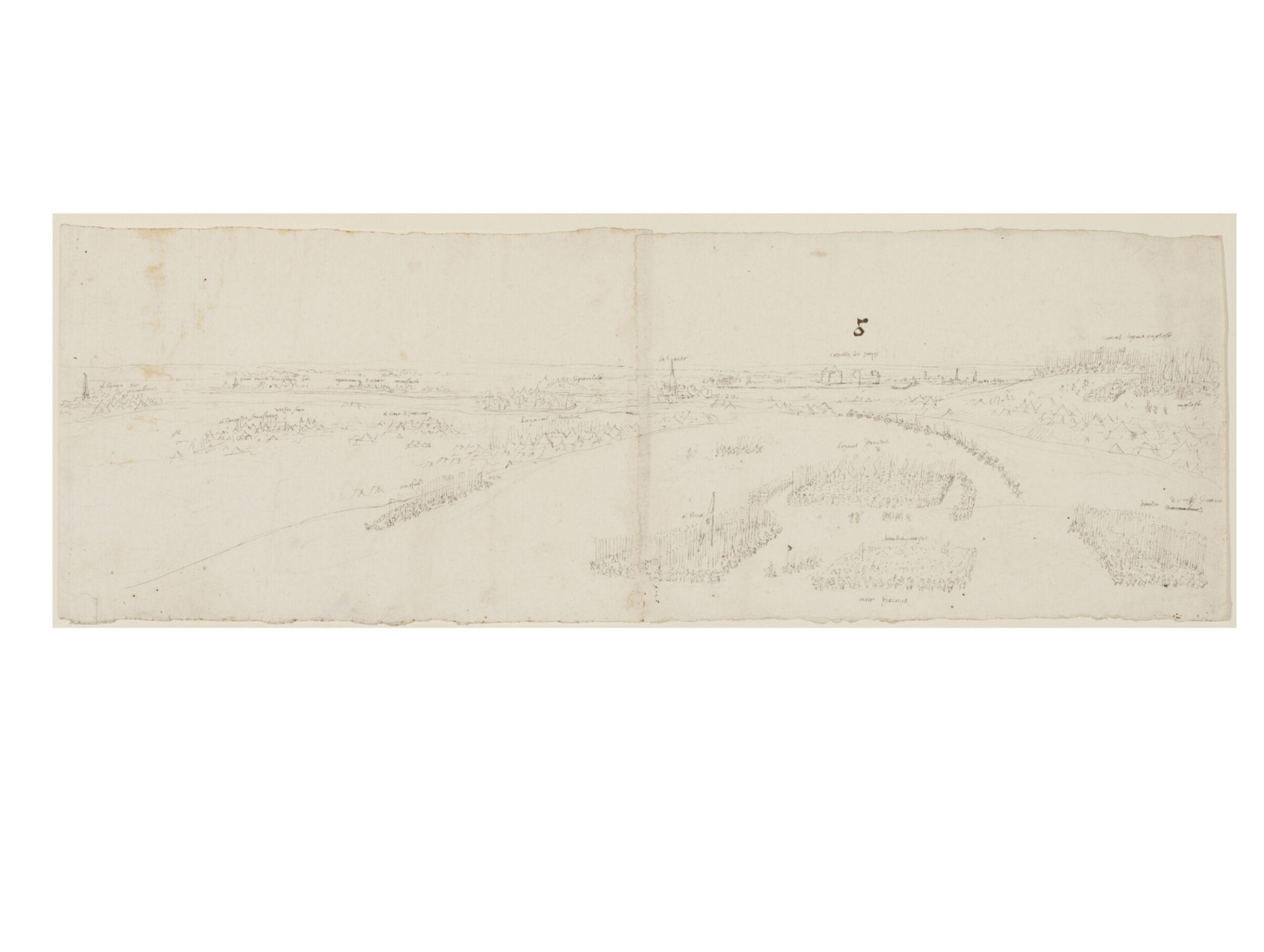 Panoramic View of Picardy, with the Siege of Ham by the Spanish Forces Under Philip II in 1557, Anton van den Wyngaerde, after 1557