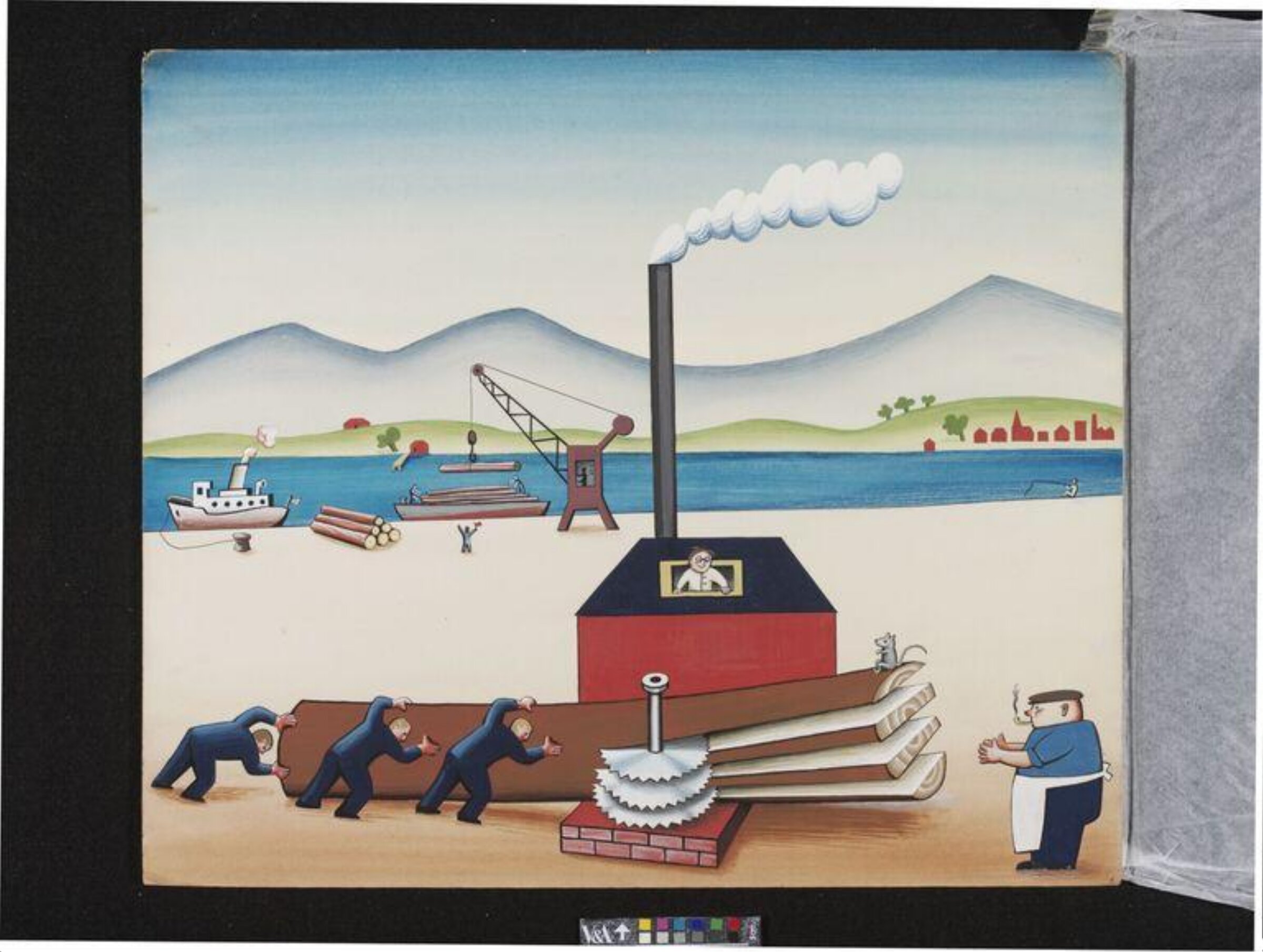 At the Sawmill, with the Carpenter Waiting, Rolf Brandt, ca. 1945