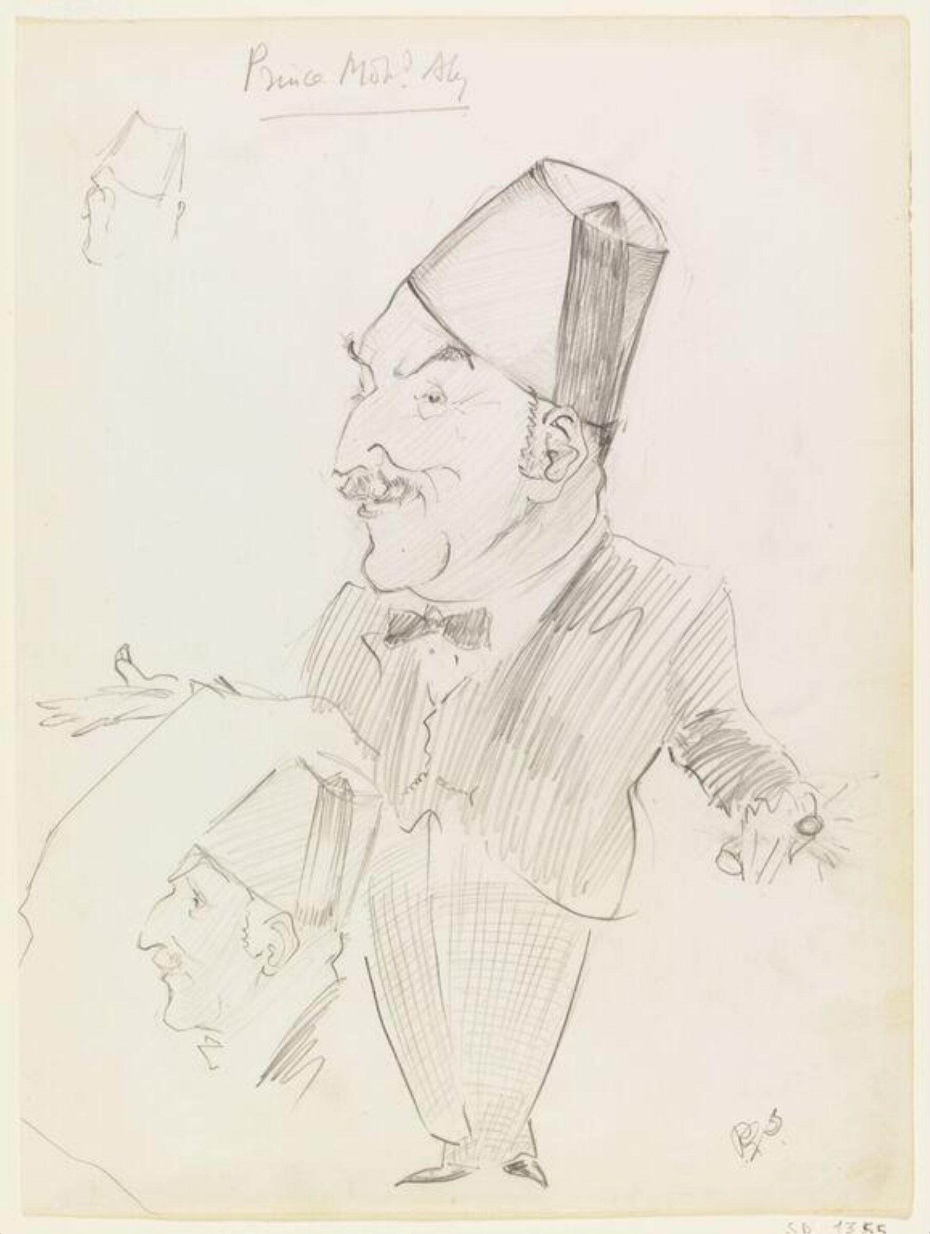 Caricatures of Prince Mohamed Ali, Rodney Searight, ca. 1935