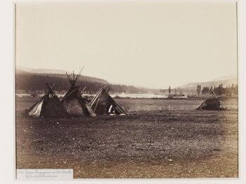 Indian encampment at Fort Colville