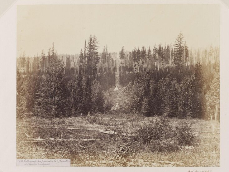Cutting and Stone Pyramid on the 49th Parallel, at Kensenehn, Looking West. image