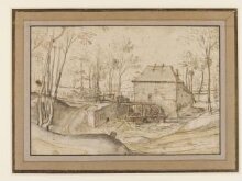An Overshot Watermill in a Wooded Landscape thumbnail 1