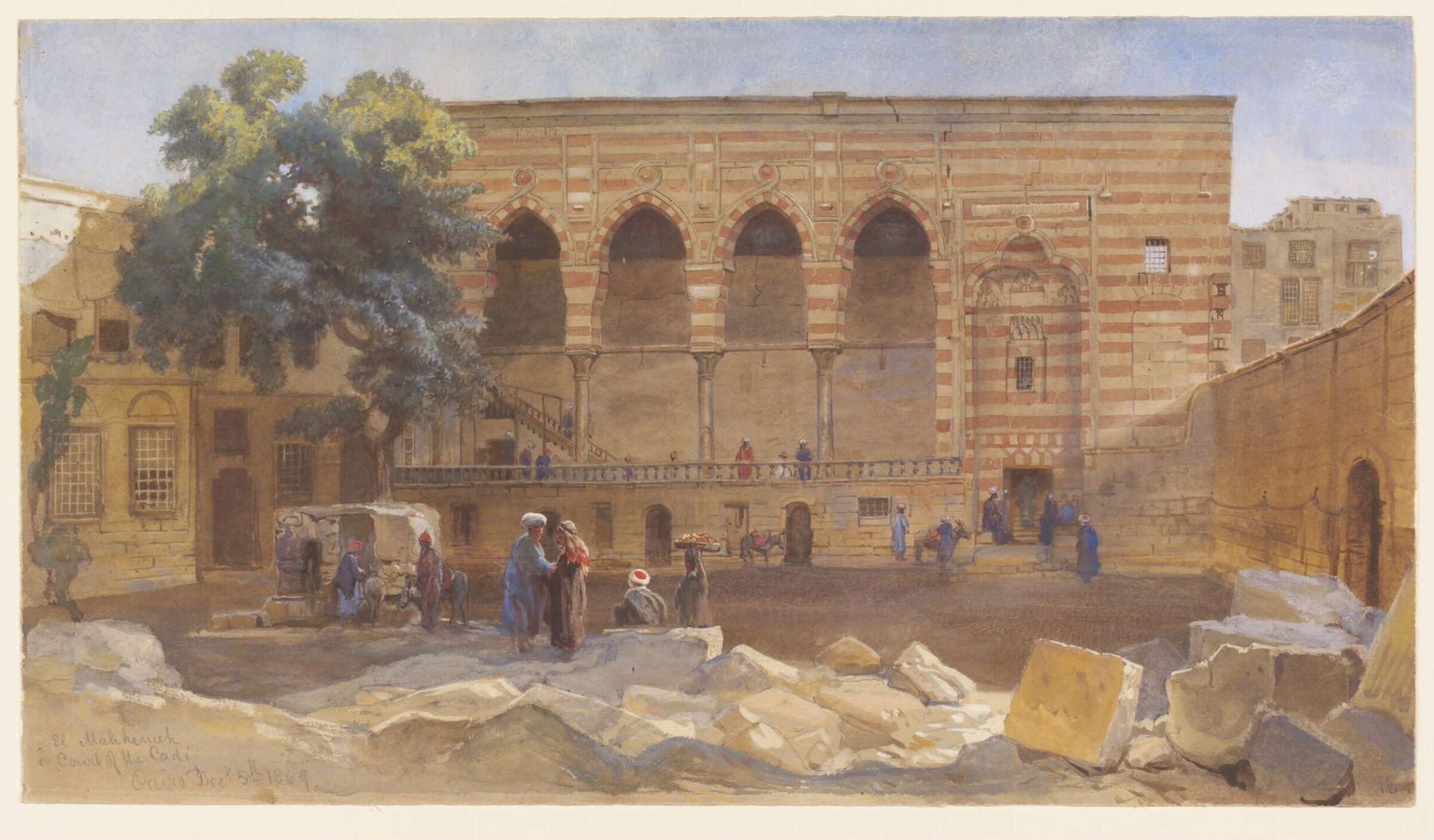 El Mahkemeh or Court of the Cadi Cairo, Frank Dillon, 1869