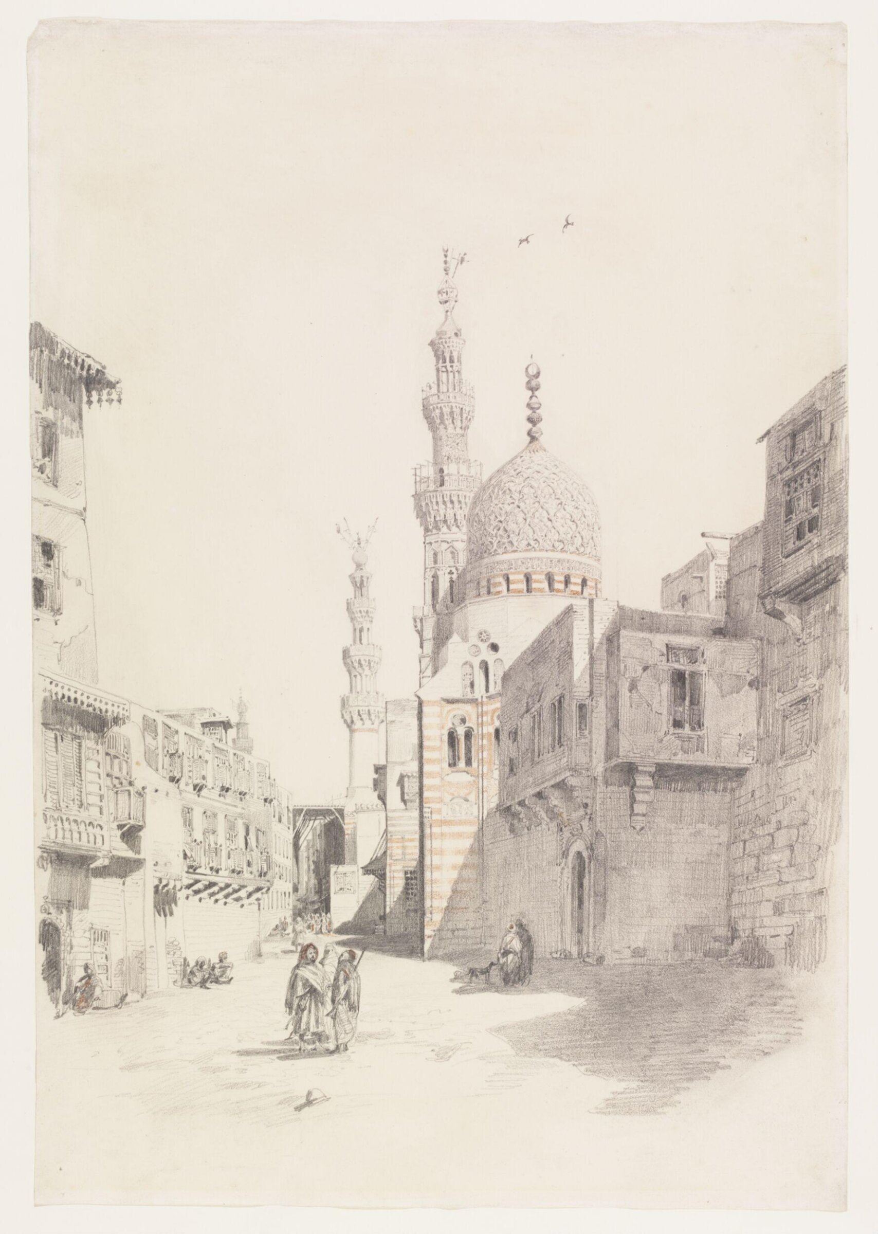 Bab al-Wazir street and the mosques of Khayrbak and Aqsunqur, Cairo, Prosper Georges Antoine Marilhat, 1831-1832