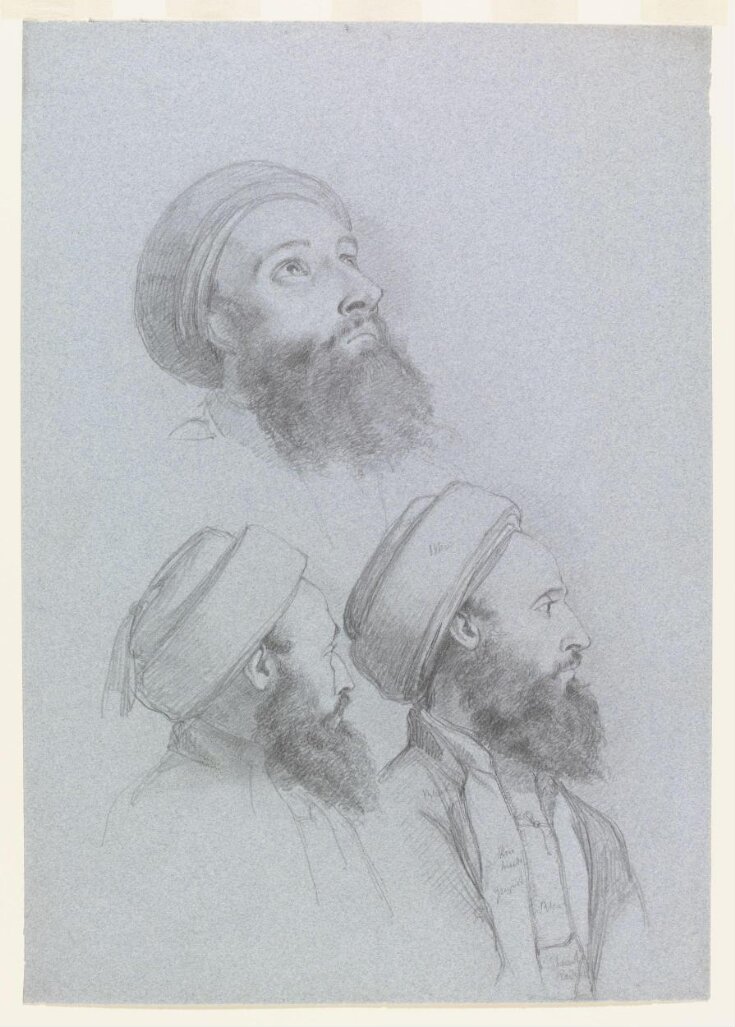 Three Studies of the Head of a Bearded Man wearing a Turban top image