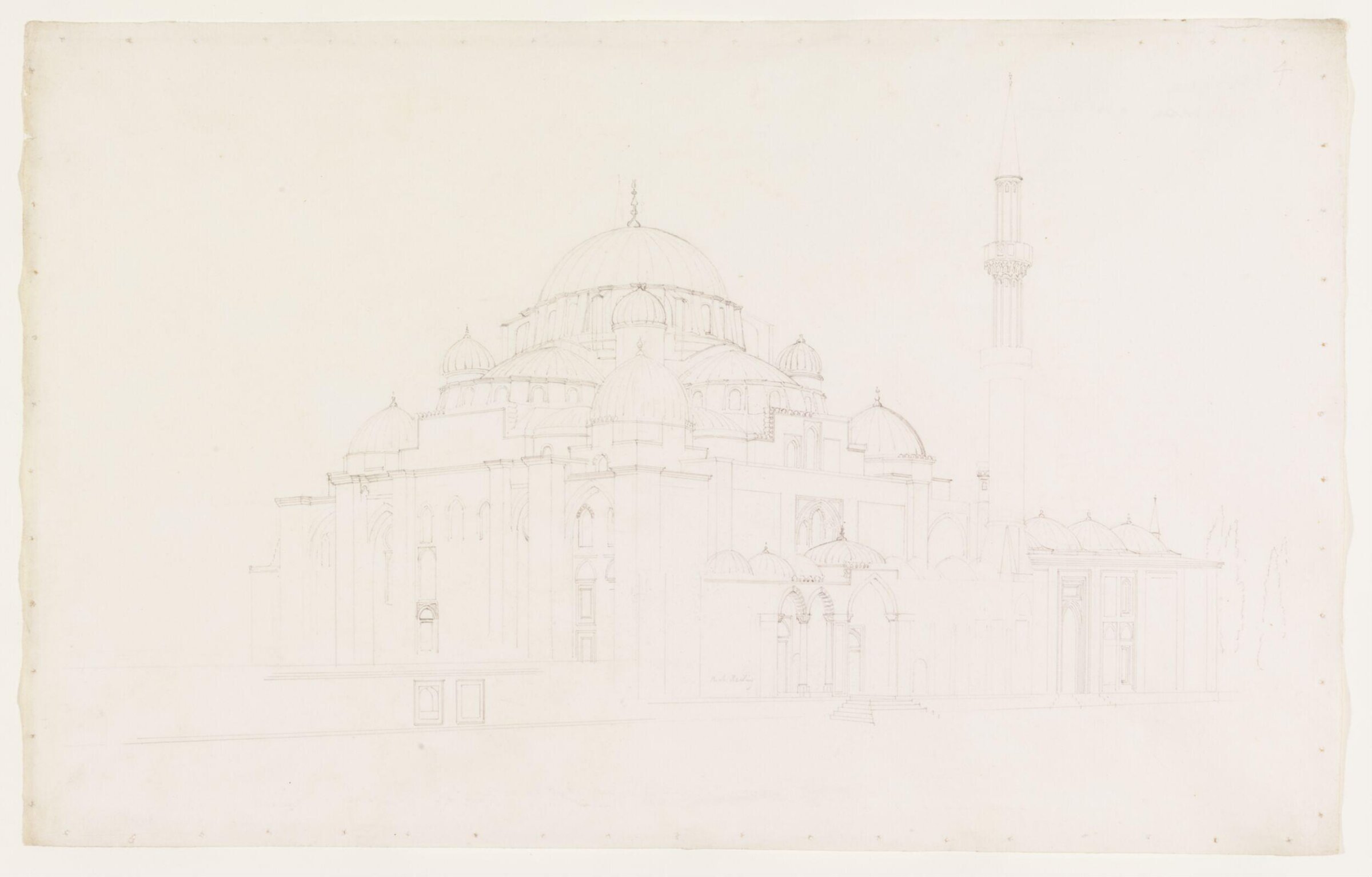 Sehzade Camii, Constantinople, Lewis Vulliamy, ca. 1818