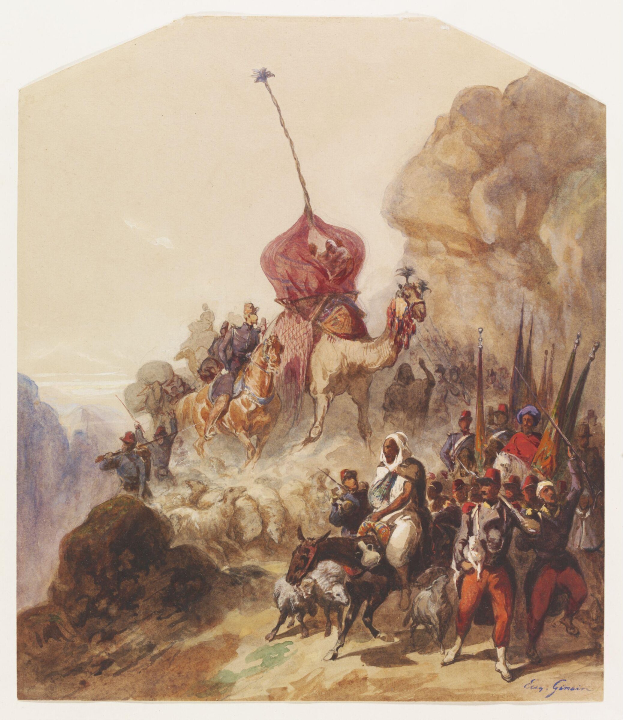Marche dInfanterie en Algérie, Louis-Eugène Ginain, 1840-ca. 1843