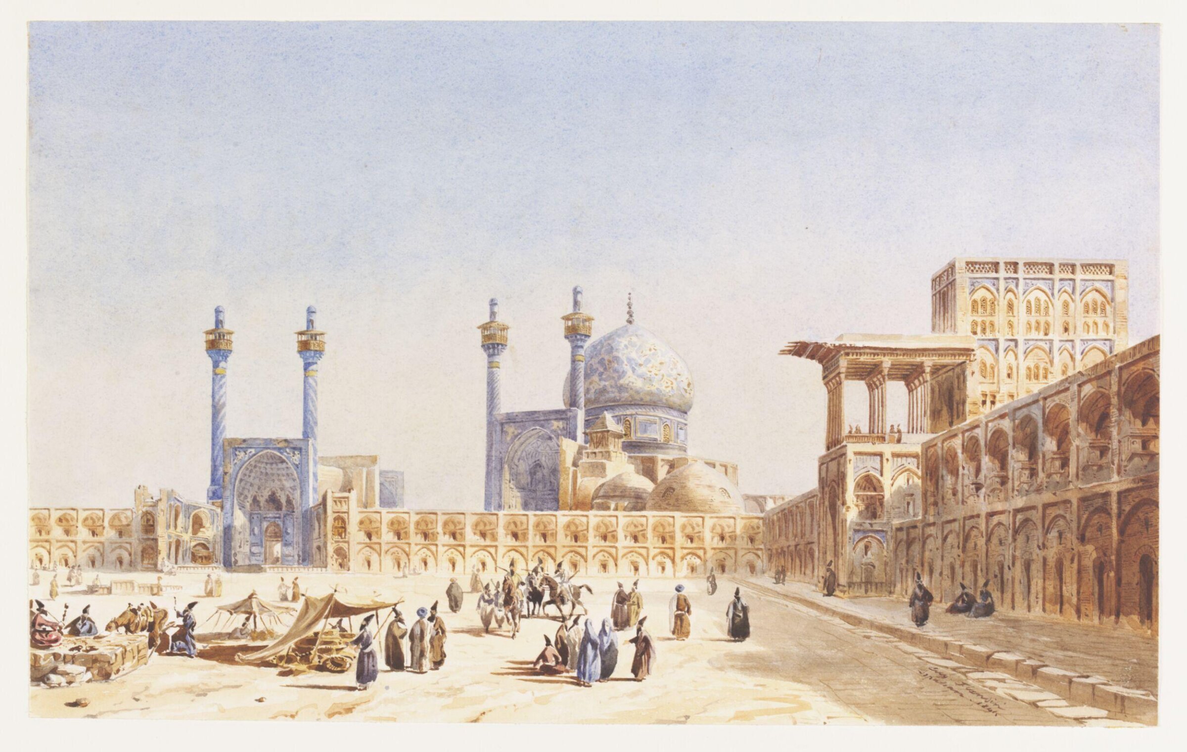 Meidan-i-Chah ou Place Royale, Ispahan, Eugène-Napoléon Flandin, 1841