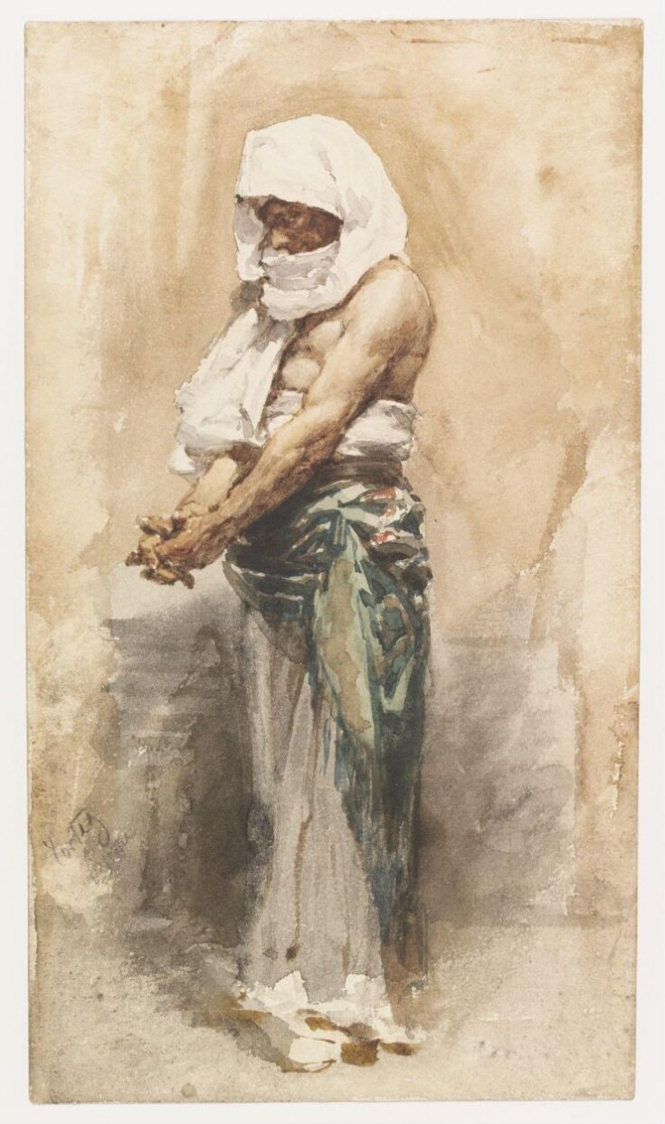 Study of a Moroccan Man with a Green Wrap top image