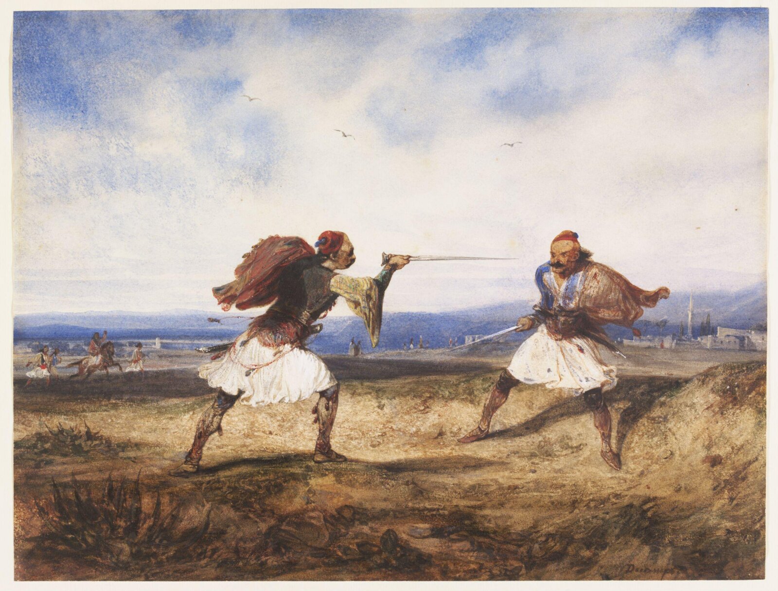 Albanian duel, Alexandre-Gabriel Decamps, ca. 1828