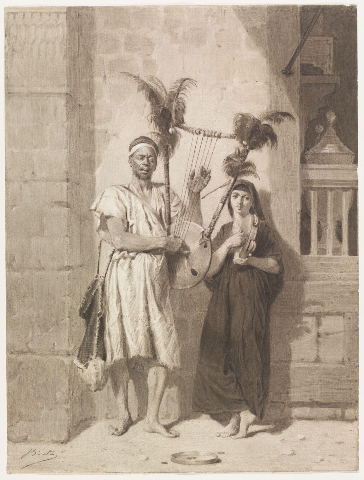 The Blind Musician, Alexandre Bida, 1850-1851