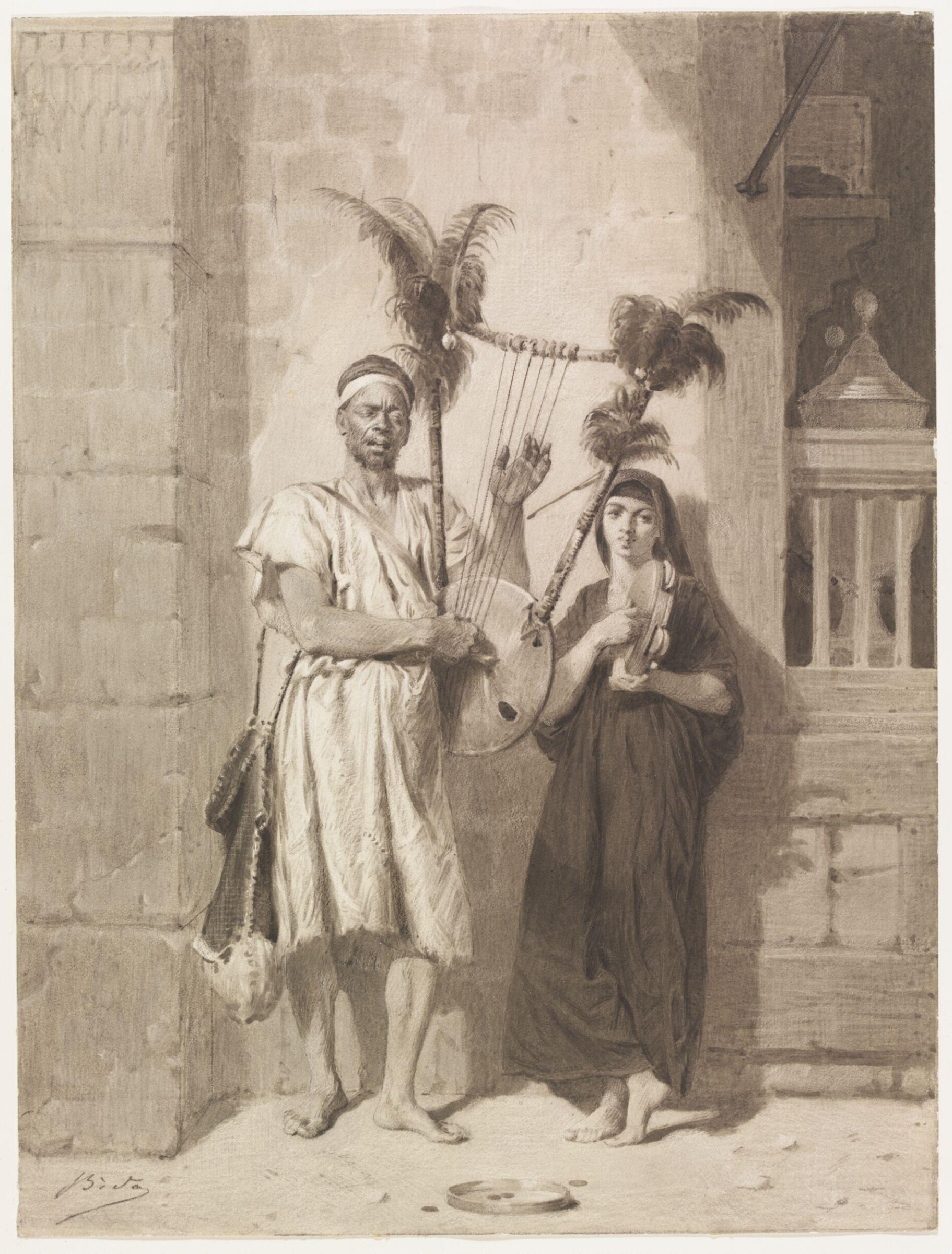 The Blind Musician, Alexandre Bida, 1850-1851