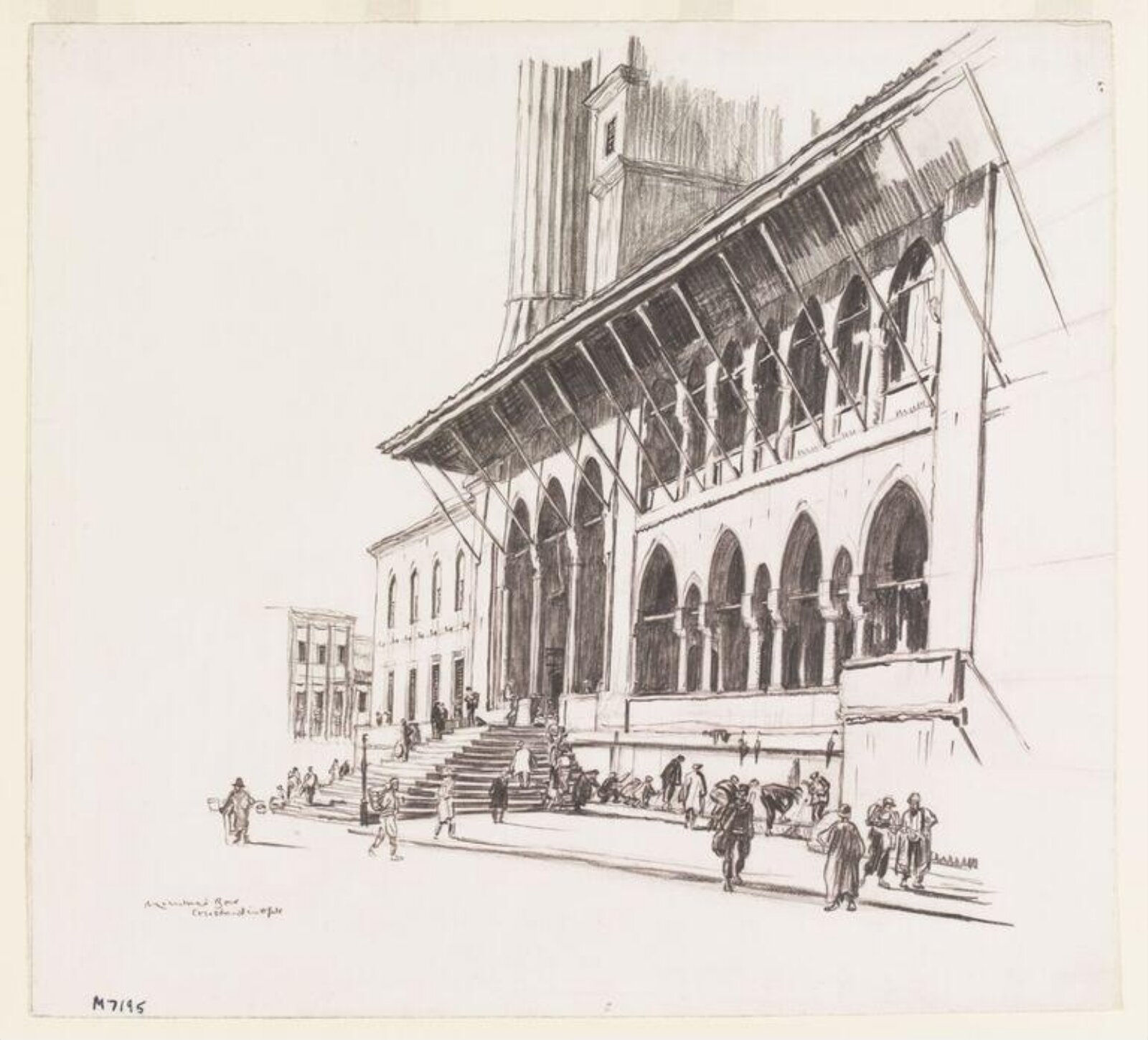 Yeni Cami, Constantinople, Sir David Muirhead Bone, ca. 1929