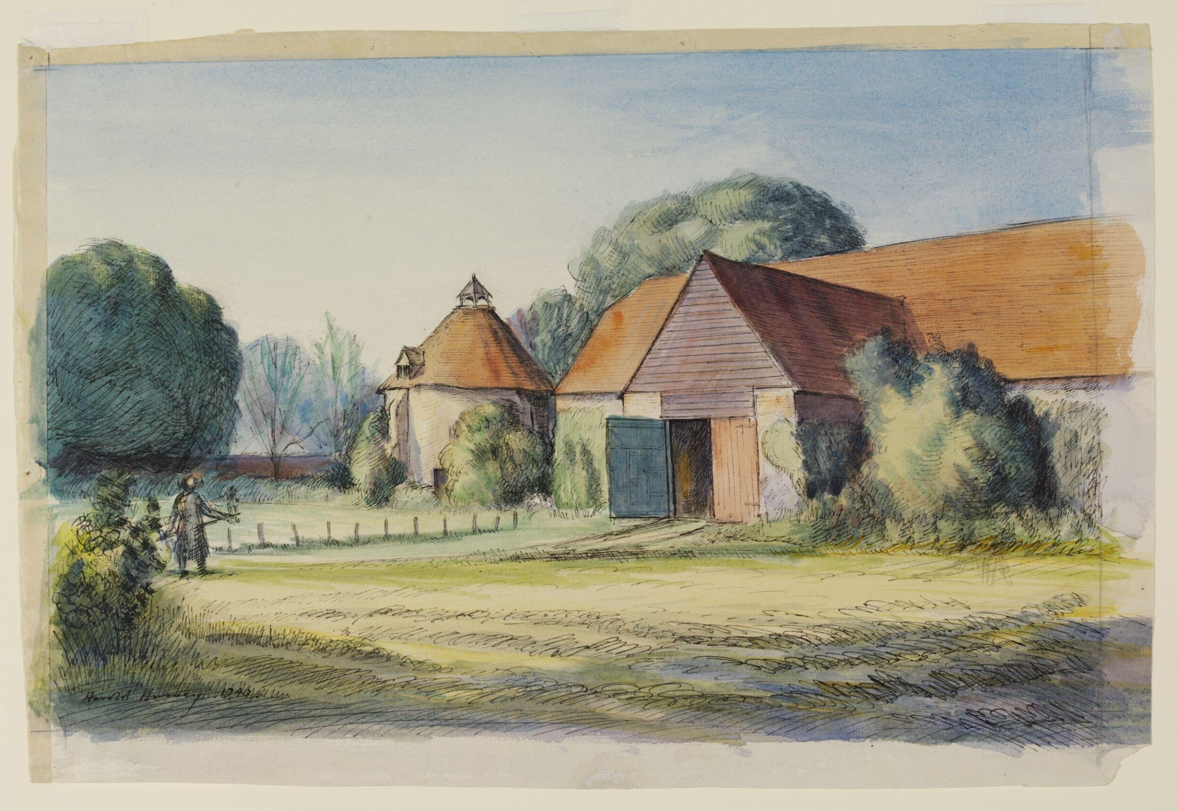 Tithe Barn and Dove House, Hurley, Hussey, 1940