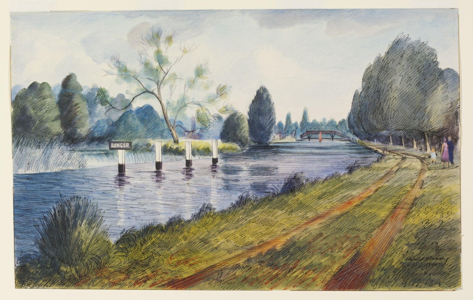 Weir, near Hurley, Hussey, 1940