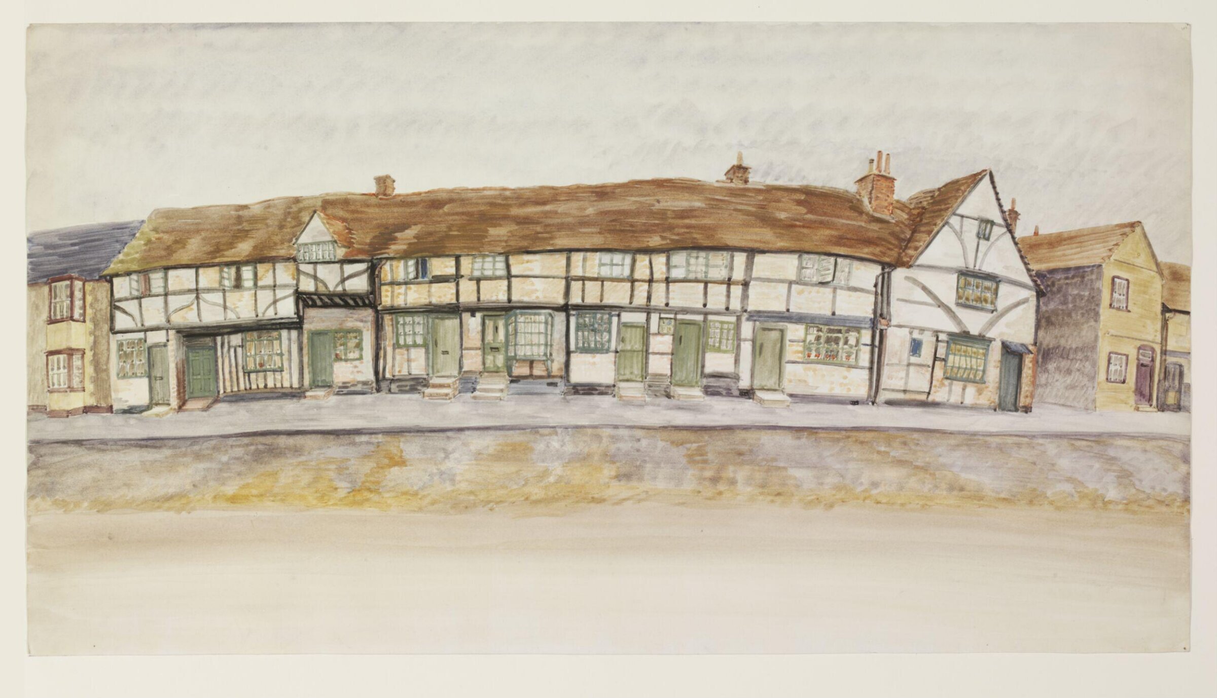 Houses in Rose Street, Wokingham, Louisa Puller, 1942