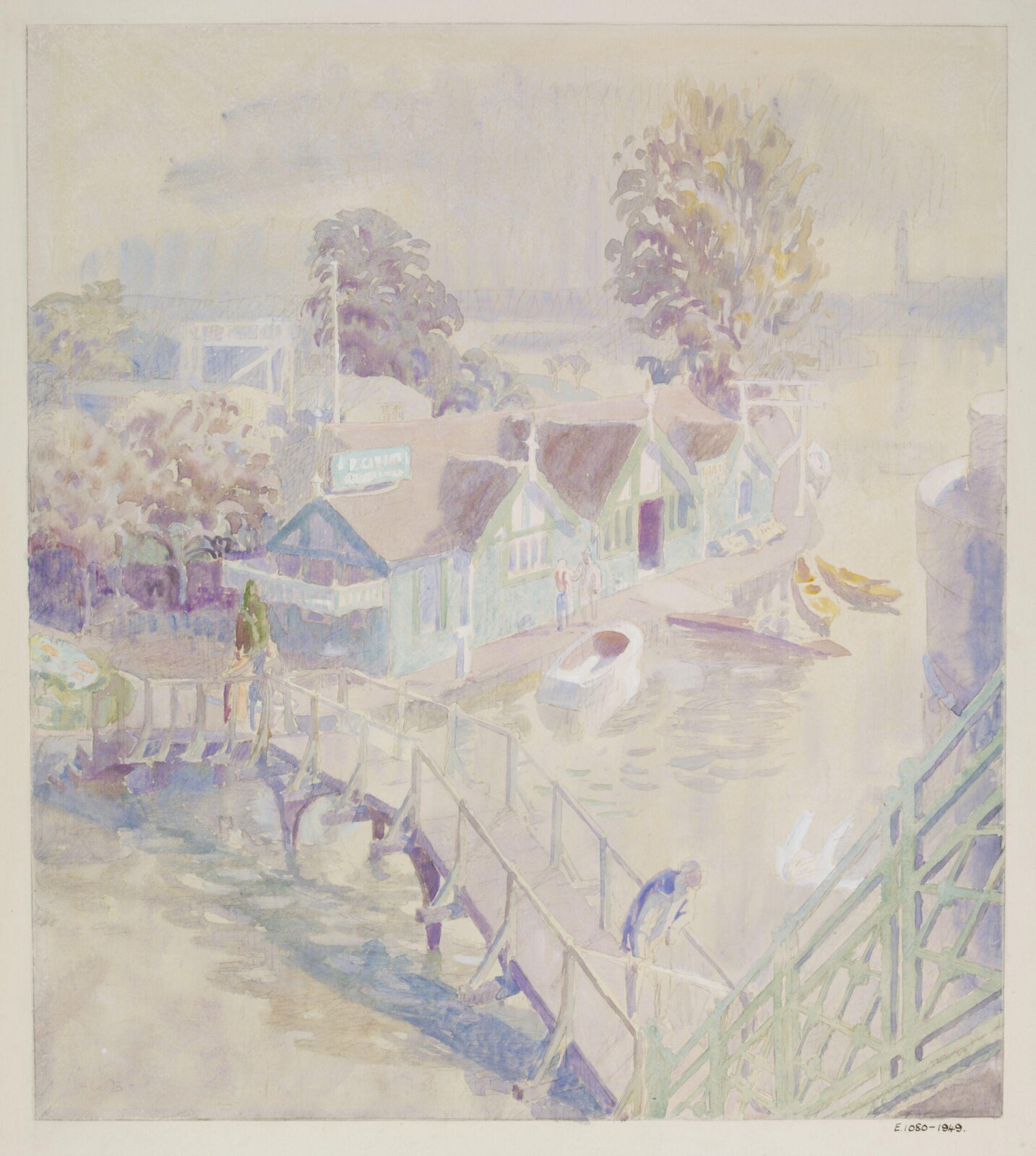 Piper's Island from Caversham Bridge, Walter Bayes, ca.1940