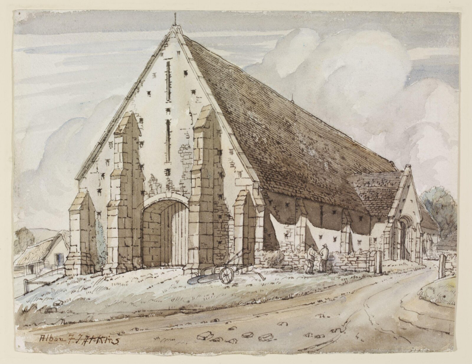 Tithe Barn, Great Coxwell, Alban F.T. Atkins, ca.1940