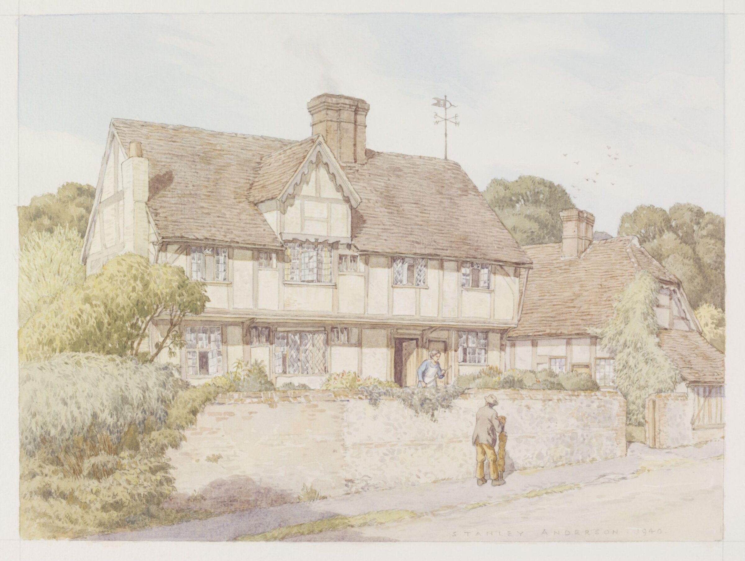 An old Quaker Meeting House, Hedgerley Village, Anderson, 1940