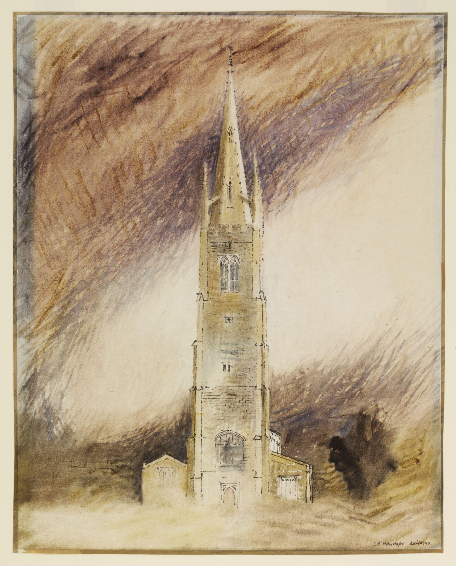 Hanslope Church, Piper, April 1940