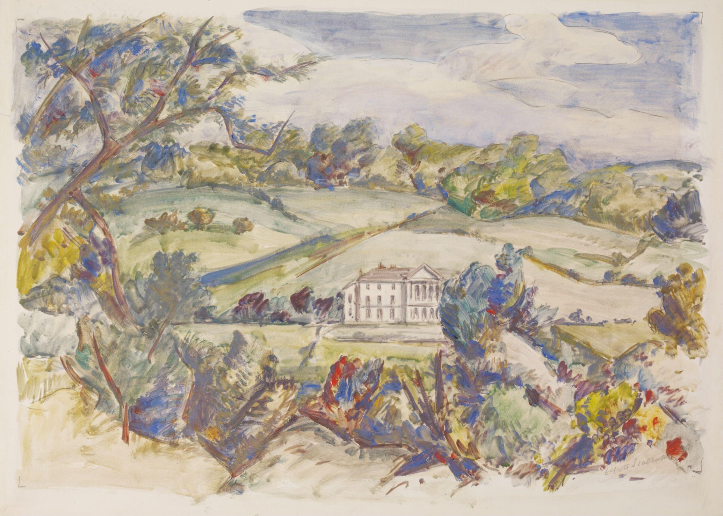 Dashwood House from West Wycombe Hill, Seabrooke, ca.1940