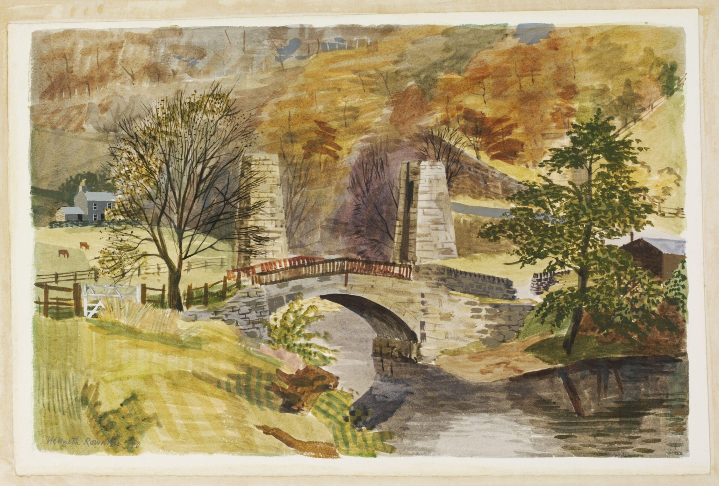 Bridge to Cox's Farm, Ashopton, Rowntree, 1940