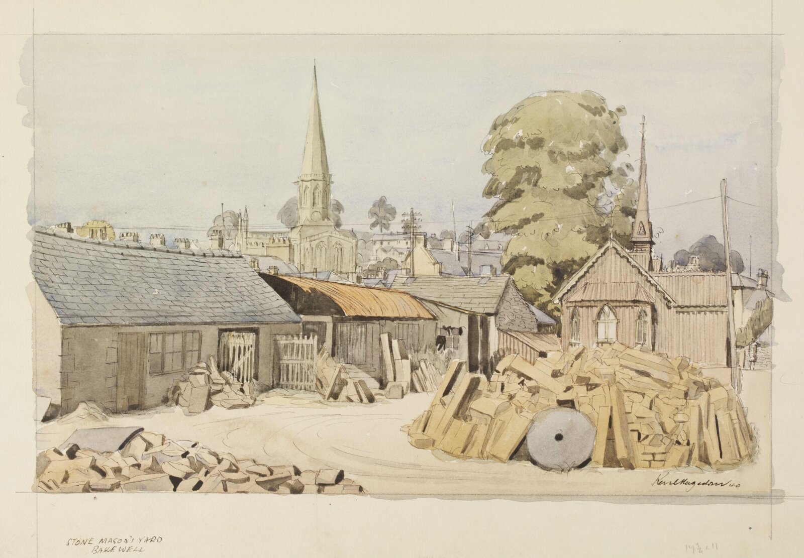Stonemason's Yard, Bakewell, Hagedorn, 1940