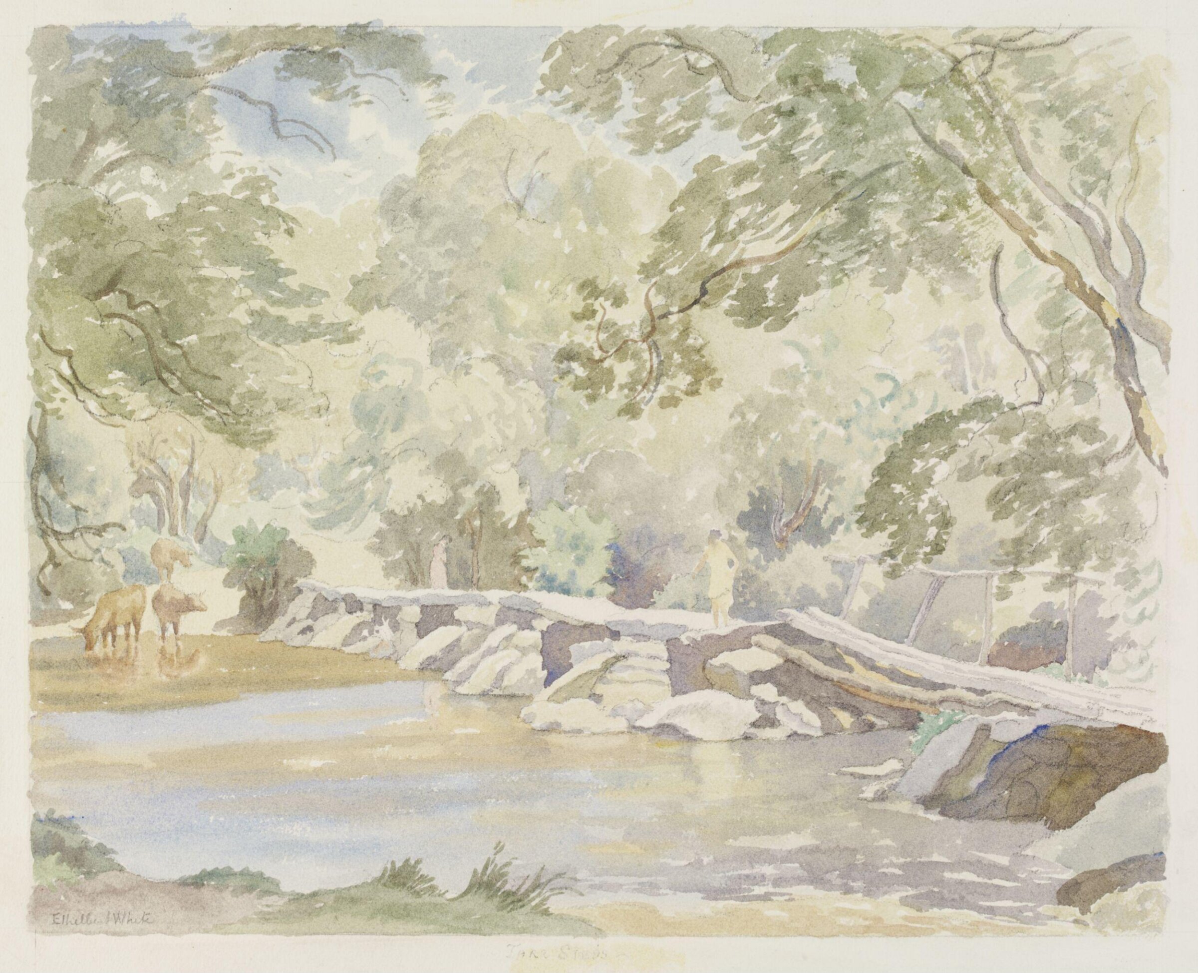 Tarr Steps, Exmoor, White, ca.1940