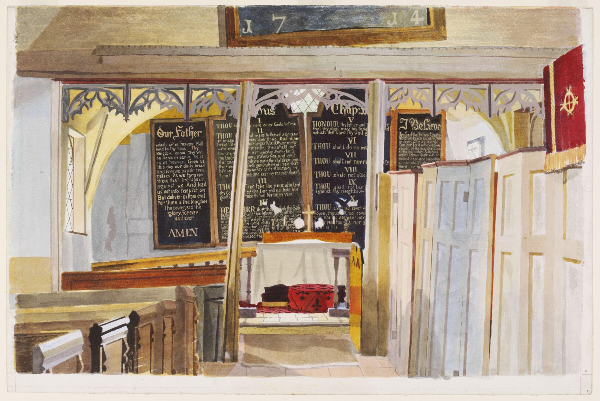 Interior, Black Chapel, North End, near Dunmow, Essex, Kenneth Rowntree, ca. 1942