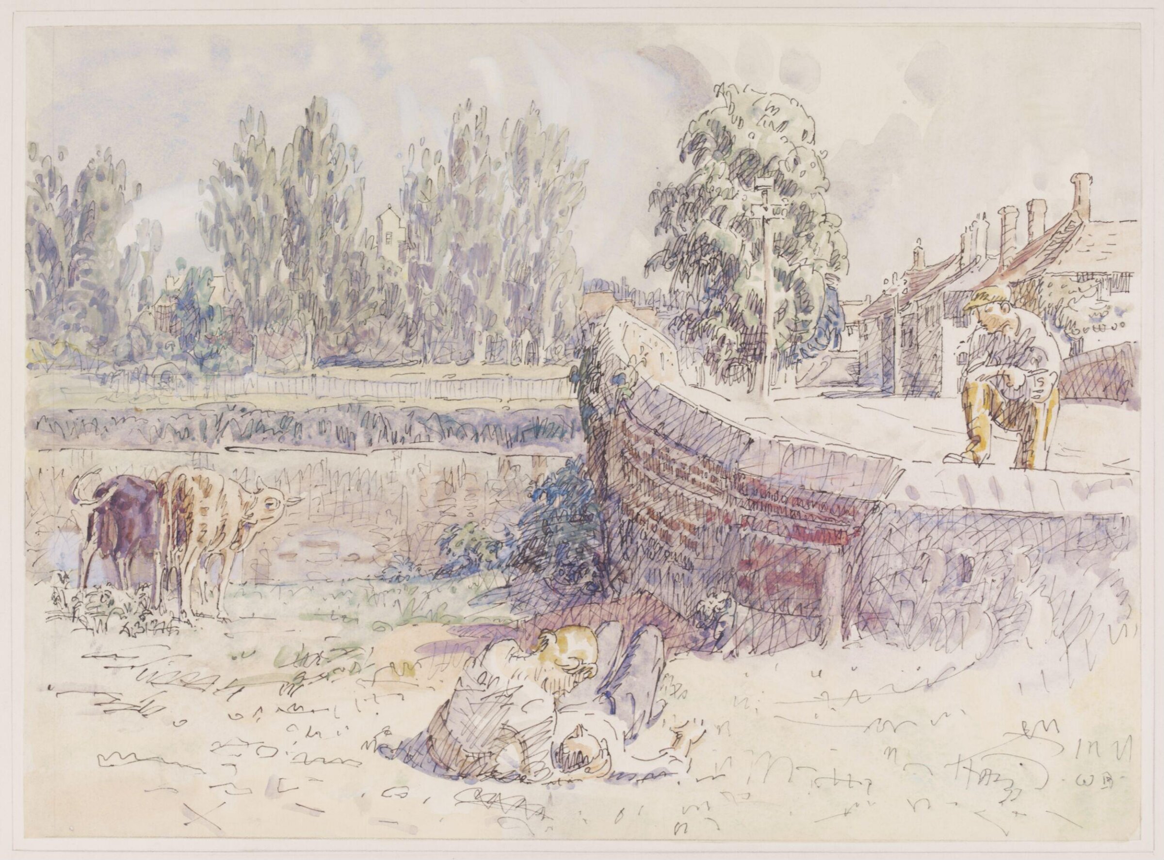 Bridge over the Blackwater at Coggeshall, Walter Bayes, ca. 1940