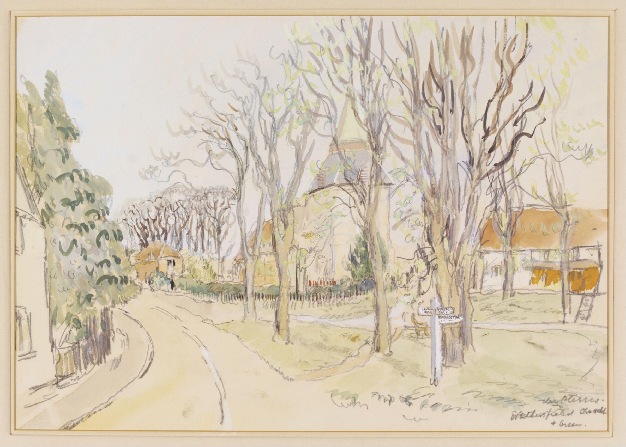 Church and Green, Wethersfield, Du Plessis, ca. 1940