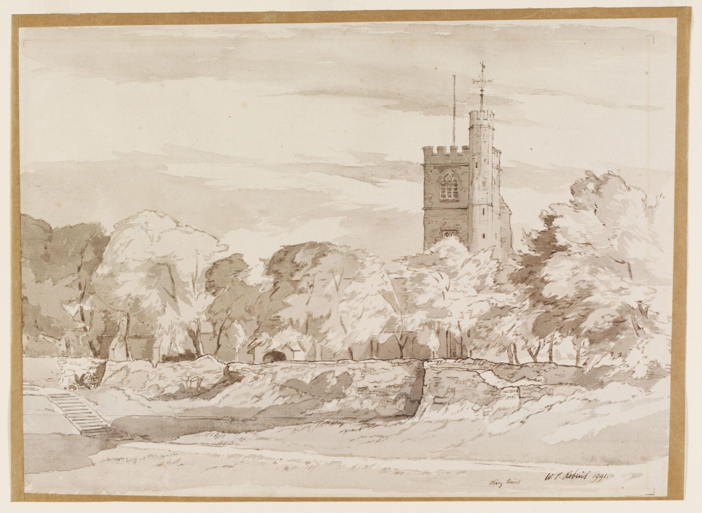 The Church of St Margaret and the Abbey Ruins, Barking, William Palmer Robins, 1941